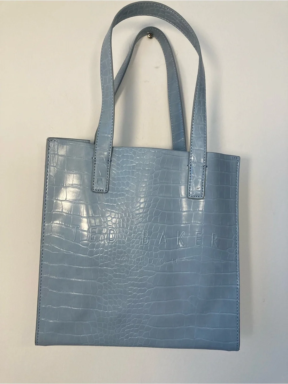 NWT Ted Baker London Blue Croc Embossed The Icon Tote Bag Shopper Handbag Purse